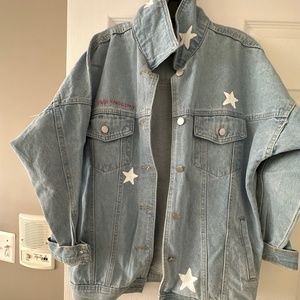 Wren and Glory hand painted jean jacket
